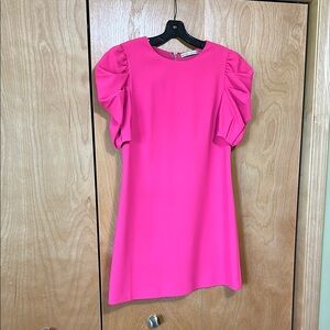 Alice + Olivia Pink Sheath Mini Dress with Puff Sleeves